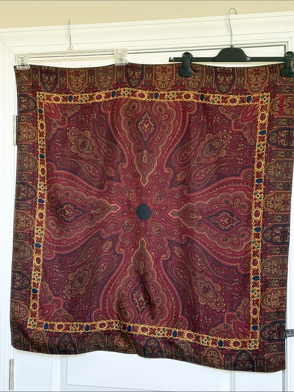CHANEL Vintage Paisley and Byzantine Jewel Motif Scarf